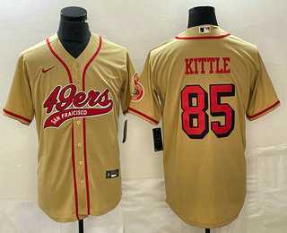 Men%27s San Francisco 49ers #85 George Kittle Gold Color Rush With Patch Cool Base Stitched Baseball Jersey->philadelphia eagles->NFL Jersey